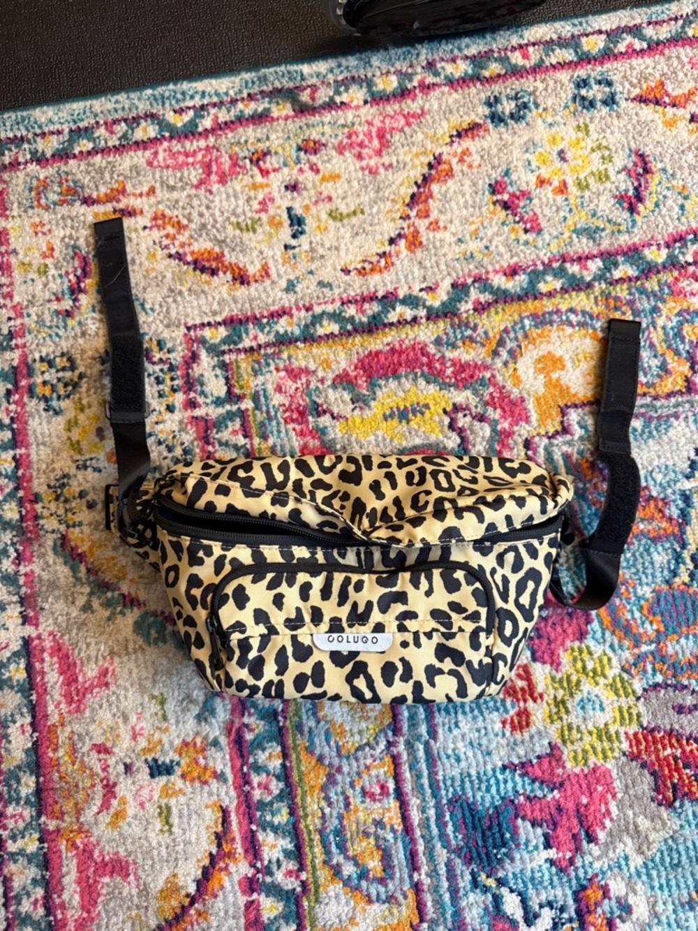 Wild Child Leopard Print Baby Bag - Tan/Black